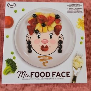 NIB  Ms. Food Face  Plate 8.5 inches